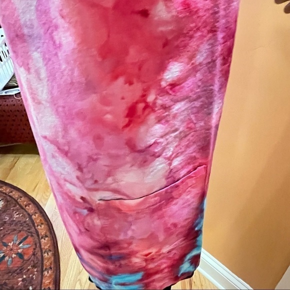 Tie Dye large Japanese wrap around apron matching toque chef's hat purple - Picture 5 of 7